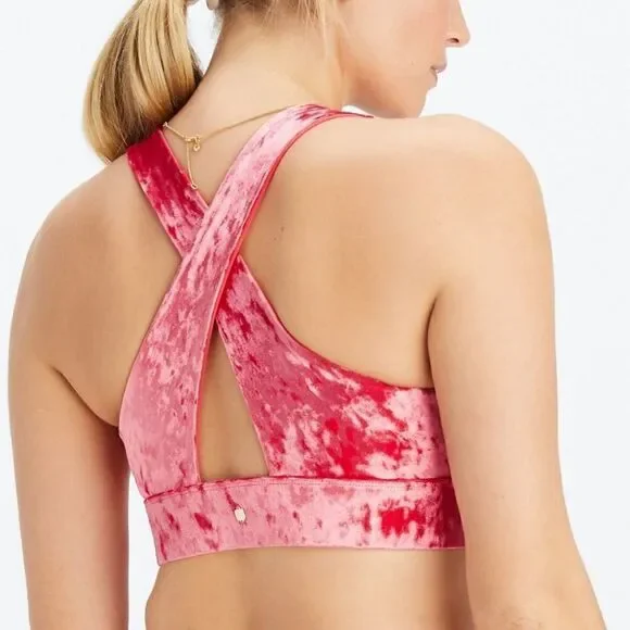 FABLETICS Oasis Crushed Velour Twist Sports Bra S NEW - Picture 2 of 9